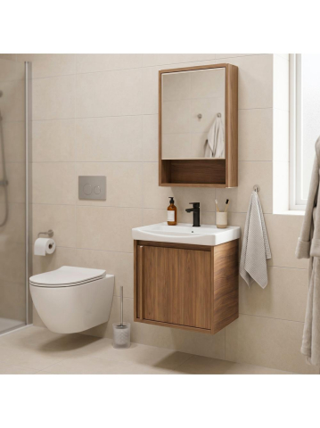 Set mobilier de baie cu lavoar Gama T25023 HHL 50CM maro [4]