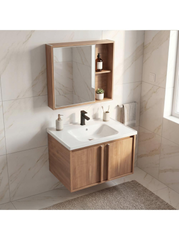 Set mobilier de baie cu lavoar Gama T25023 HHL 60CM maro [2]