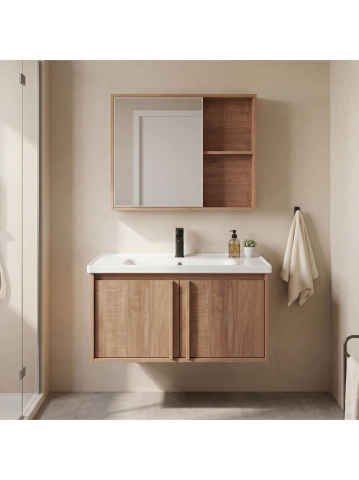 Mobilier Baie - Set mobilier de baie cu lavoar Gama T25023 HHL 80CM maro