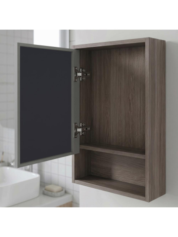 Set mobilier baie suspendat Rea Gama T25023 KJM 50cm maro cu lavoar ceramica [5]