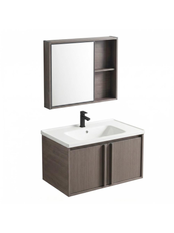 Set mobilier de baie cu lavoar Gama T25023 KJM 70CM maro [10]