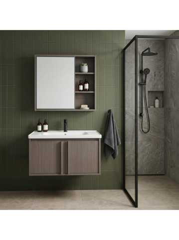 Set mobilier de baie cu lavoar Gama T25023 KJM 70CM maro [4]