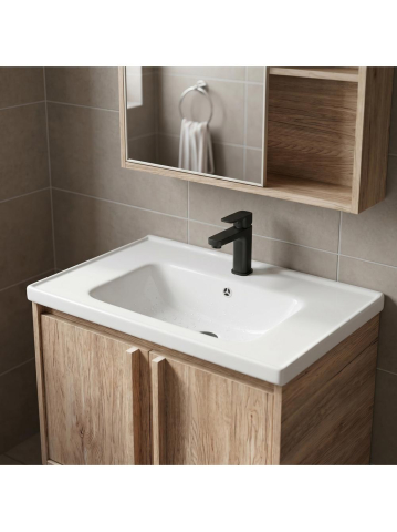 Set mobilier de baie cu lavoar Gama T25023 QHM 60CM bej maro [6]