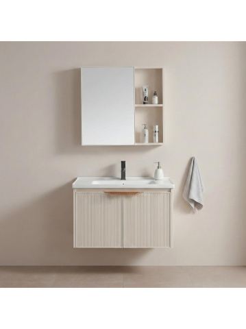 Mobilier Baie - Set mobilier de baie cu lavoar Mario 60cm Bej