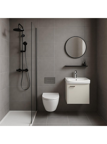 Set mobilier de baie cu lavoar Molly 40cm Bej [3]