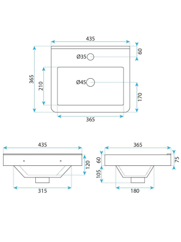 Set mobilier de baie cu lavoar Molly 40cm Bej [8]