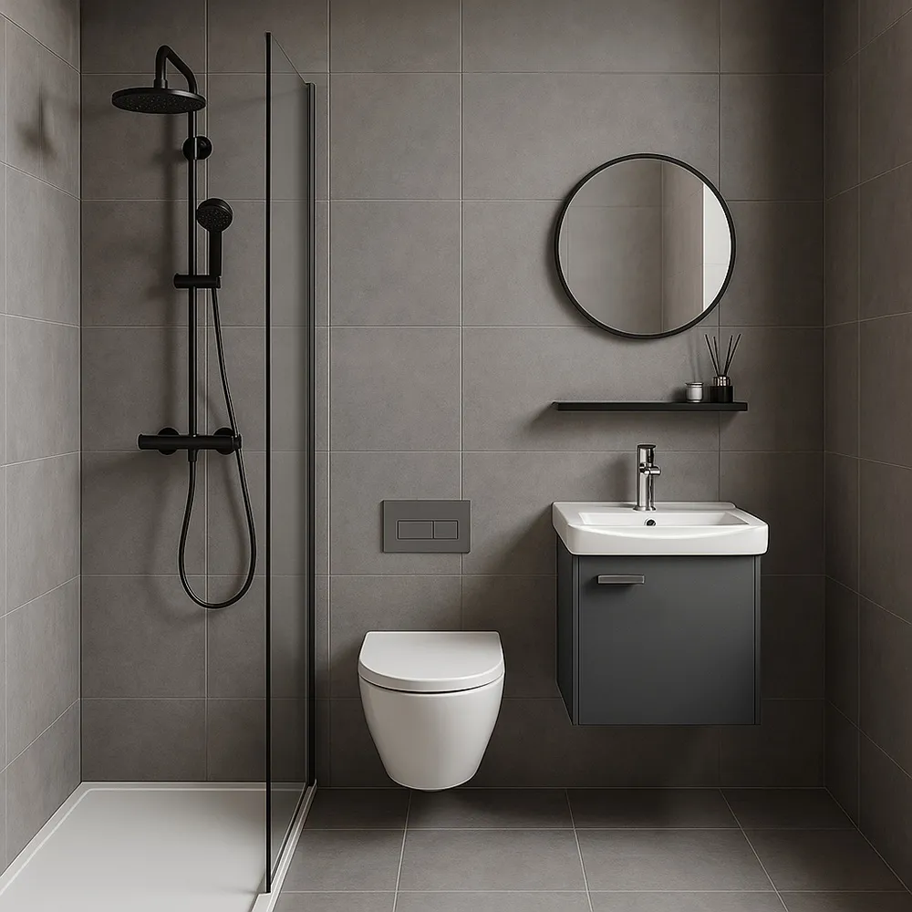 Set mobilier de baie cu lavoar Molly 40cm Gri [1]