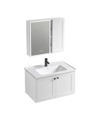 Set mobilier de baie cu lavoar Monti 60cm alb [1]