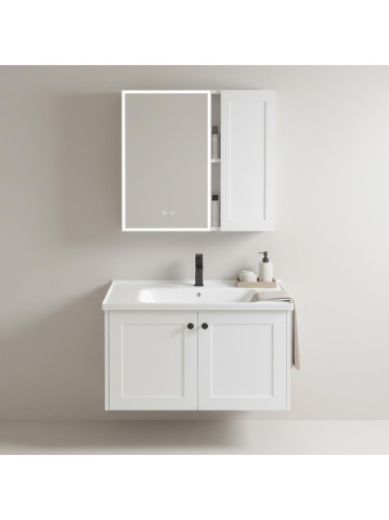 Mobilier Baie - Set mobilier de baie cu lavoar Monti 60cm alb