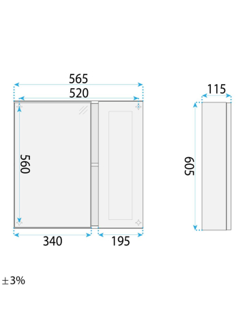 Set mobilier de baie cu lavoar Monti 60cm Grey [5]