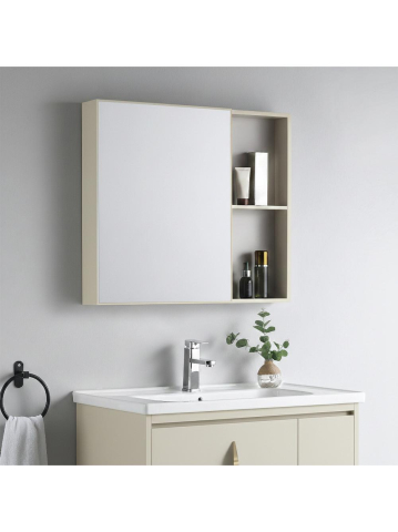 Set mobilier de baie cu lavoar Paris 60cm Bej [2]