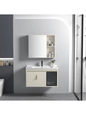 Mobilier Baie - Set mobilier de baie cu lavoar Paris 60cm Bej