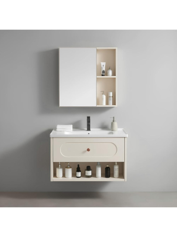 Mobilier Baie - Set mobilier de baie cu lavoar River 60cm Crem