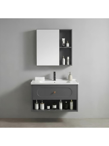 Mobilier Baie - Set mobilier de baie cu lavoar River 60cm Grey