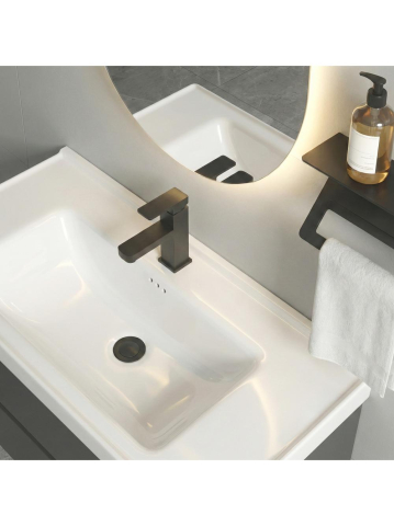 Set mobilier de baie cu lavoar Toledo 80cm Grey [3]