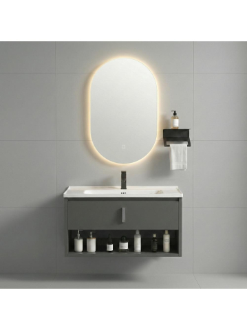 Mobilier Baie - Set mobilier de baie cu lavoar Toledo 80cm Grey