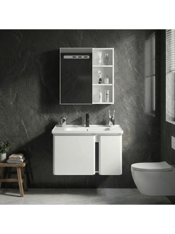 Mobilier Baie - Set mobilier de baie cu lavoar Tula 60cm alb