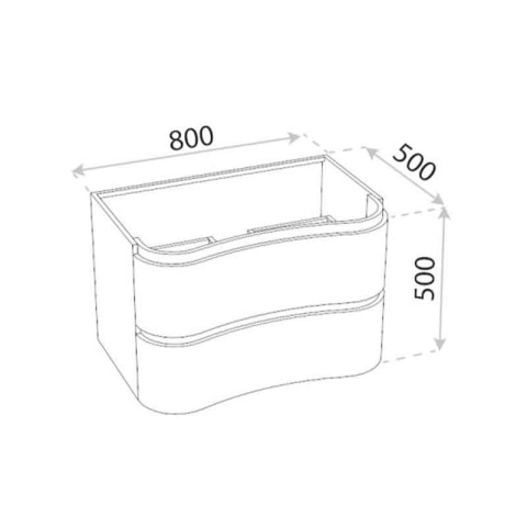 Set mobilier si lavoar, Spectrum, Oviedo 80, design ondulat, alb [2]