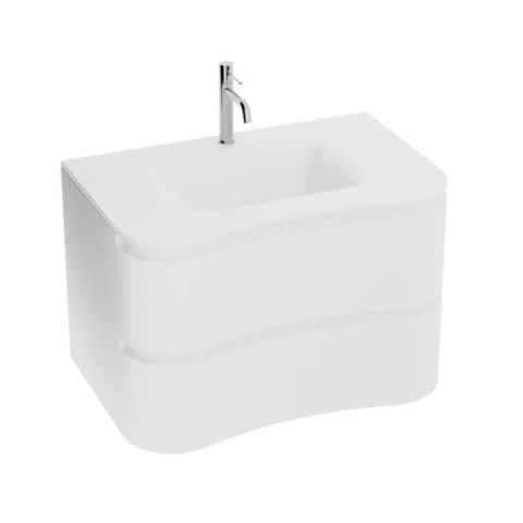 Seturi de mobilier si lavoar - Set mobilier si lavoar, Spectrum, Oviedo 80, design ondulat, alb