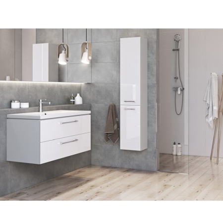 Set mobilier suspendat si lavoar Cersanit, Lara, 80 x 45 cm, alb [2]