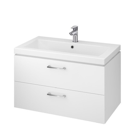 Seturi de mobilier si lavoar - Set mobilier suspendat si lavoar Cersanit, Lara, 80 x 45 cm, alb