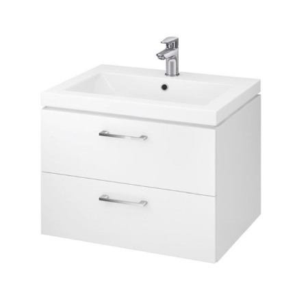 Seturi de mobilier si lavoar - Set mobilier suspendat si lavoar Cersanit, Lara, cu doua sertare, 60 x 45 cm, alb