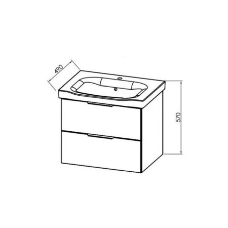 Set mobilier suspendat si lavoar Kolpasan, Lana, 65 cm, gri deschis [2]