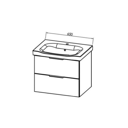 Set mobilier suspendat si lavoar Kolpasan, Lana, 65 cm, gri deschis [1]