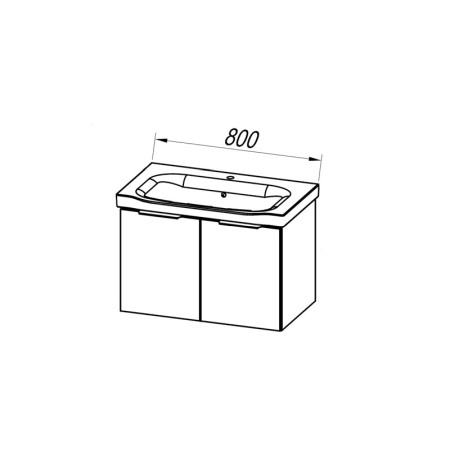 Set mobilier suspendat si lavoar Kolpasan, Lana, 80 cm, gri deschis [1]