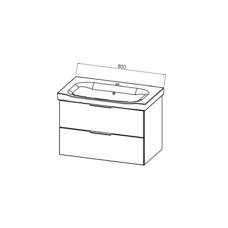 Set mobilier suspendat si lavoar Kolpasan, Lana, 80 cm, lemn deschis [1]