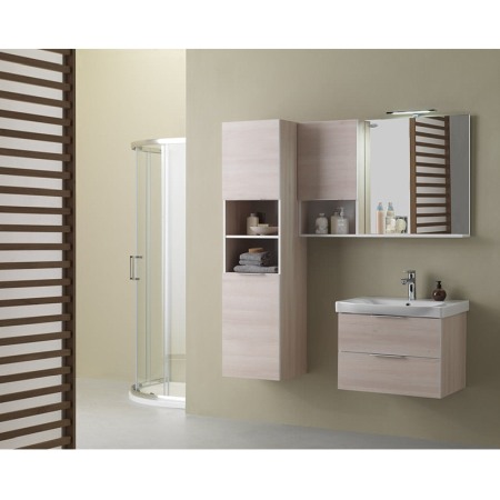 Set mobilier suspendat si lavoar Kolpasan, Lana, 80 cm, lemn deschis [4]
