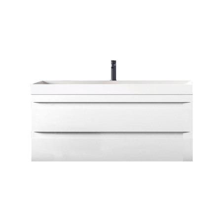 Seturi de mobilier si lavoar - Set mobilier suspendat si lavoar, Kolpasan, Naomi, 100 cm, alb