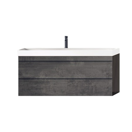 Seturi de mobilier si lavoar - Set mobilier suspendat si lavoar, Kolpasan, Naomi, 100 cm, dark concrete