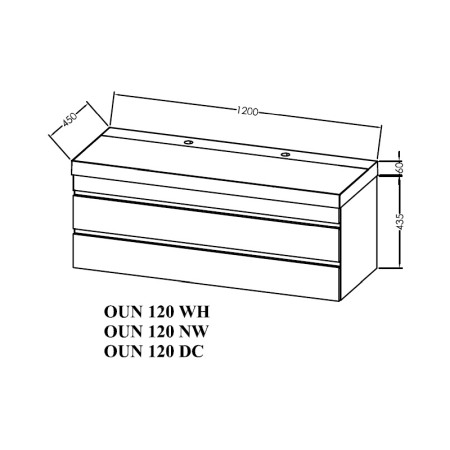Set mobilier suspendat si lavoar, Kolpasan, Naomi, 120 cm, alb [1]
