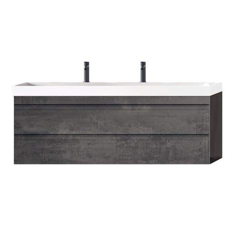 Seturi de mobilier si lavoar - Set mobilier suspendat si lavoar, KolpaSan, Naomi, 120 cm, dark concrete