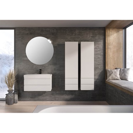 Set mobilier suspendat si lavoar, KolpaSan, Naomi, 80 cm, alb [3]