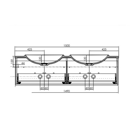 Set mobilier suspendat si lavoar Kolpasan, Pandora, 150 cm, black stone [2]