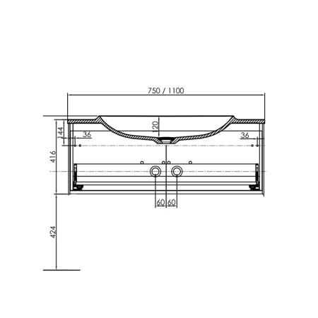 Set mobilier suspendat si lavoar Kolpasan, Pandora, 75 cm, alb [2]