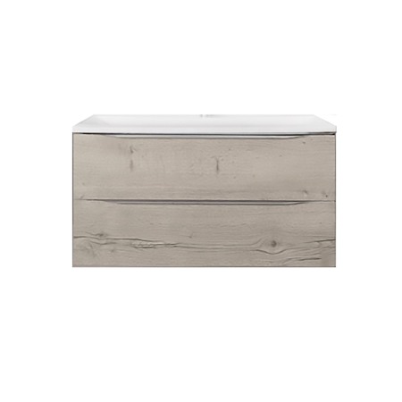 Mobilier Baie - Set mobilier suspendat si lavoar Kolpasan, Tara, 91 cm, craft wood