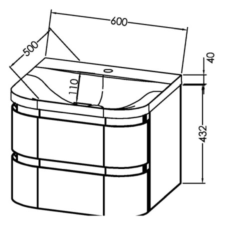 Set mobilier suspendat si lavoar, Kolpasan, Vittoria, 60 cm, gri inchis mat [1]