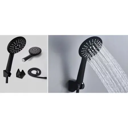 Set para cu suport si furtun de dus Rea negru [3]