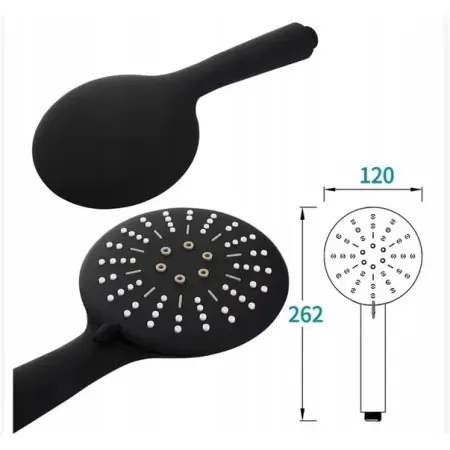 Set para cu suport si furtun de dus Rea negru [1]