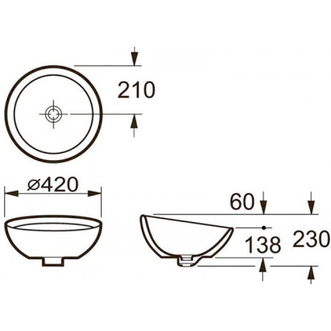 Set promo lavoar baie pe blat Roca Bol 42x42 cm, cu baterie Carelia [4]