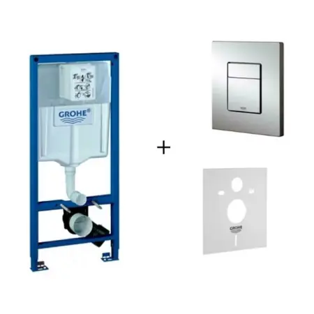 Rezervore incastrate - Set rezervor incastrat 4 in 1 Grohe Rapid SL cadru si clapeta Skate Cosmopolitan cu izolare fonica