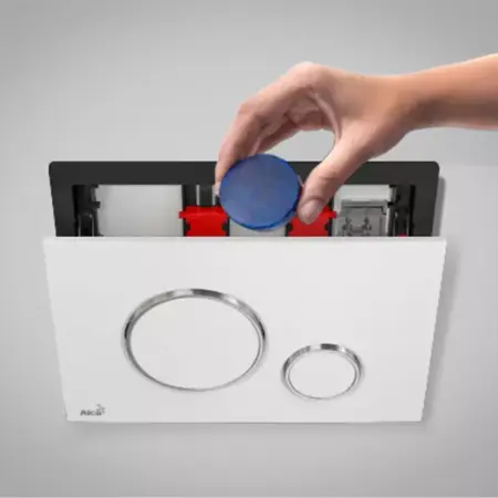 Set rezervor WC cu cadru incastrat Alcadrain AM101/1120 si clapeta M770 alb plus vas WC Fluminia Paris cu capac softclose [9]