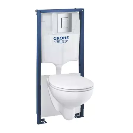 Rezervore incastrate - Set rezervor WC Grohe Solido 5 in 1 si clapeta crom Skate Cosmopolitan plus vas WC Bau Ceramic cu capac softclose