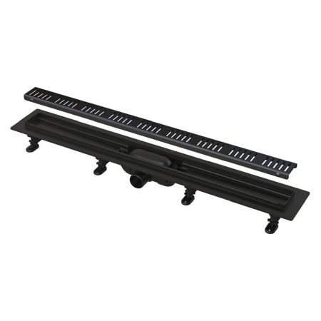 Cabine dus - Set rigola de dus, Alcadrain, Simple, cu capac, 95 cm, negru mat