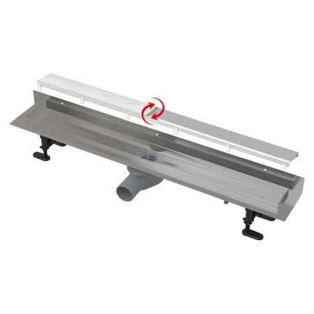 Cabine dus - Set rigola de dus cu capac faiantabil, AlcaPlast, APZ23-DOUBLE9 FIT AND GO WALL, 75 cm