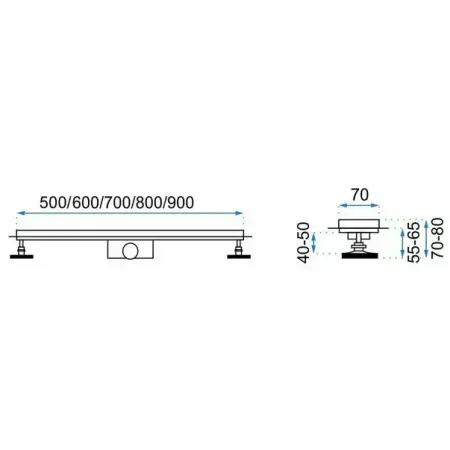 Set rigola pentru dus plus capac 100 cm Rea Greek Inox [1]