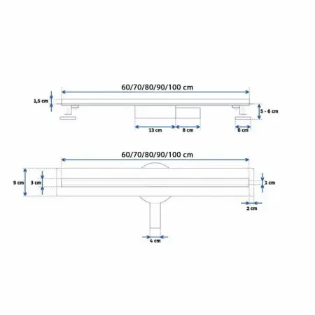 Set rigola pentru dus plus capac 100 cm Rea Neo Slim Pro Inox [1]